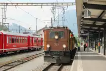 Jubiläum,125 Jahre RhB.Museumslok Ge4/6 Nr.353(SLM/MFO 1914)in Landquart.Eine Ge4/6,die Nr.391(SLM/AEG 1913)befindet sich im Deutschen Technikmuseum in Berlin.24.07.14 