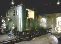 Der  Esslinger  Dampftriebwagen der UeBB CZm 1/2 im Juli 1997 im Lokschuppen von Del�mont/Delsberg(Archiv P.Walter)