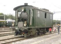 Die einzige betriebsf�hige Kastendampflok Europas,die Ec 3/3 Nr.5 von SLM 1936 der Huttwil-Wohlhusen Bahn (HWB)im Juni 1997 in Lausanne(Archiv P.Walter) 