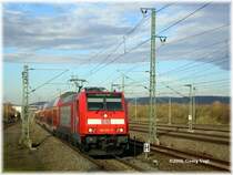 146 203-5 f�hrt am 03.12.06 mit IRE 4905 Karlsruhe Hbf - Stuttgart Hbf (�ber SFS) in den Bahnhof Vaihingen (Enz) ein.