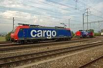 Re 482 017-1 bei Rangierarbeiten im Bhf. M�hlin (Aargau) am 7.9.2006