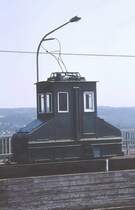 Ehemalige Treidellok vom Finowkanal (Denkmal) beim Schiffshebewerk Niederfinow n�rdlich von Berlin.Sie ist die letzte von 20 Exemplaren,die zuerst an der alten Schleusentreppe und dann beim Hebewerk eingesetzt waren(Archiv P.Walter)