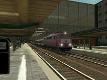 Eine Lok der Baureihe 150 mit herumtergeladenen Ex-Silberlingen von the-train.de im Bereich des Hauptbahnhofs M�nchen.