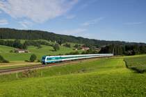 223 070 mit dem ALX 84145 & ALX 84165 von München Hbf nach Lindau Hbf & Oberstdorf bei Ellenberg am 08.08.14