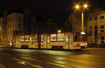 EVAG 520 während einer Nachtsonderfahrt der Erfurter Nahverkehrsfreunde, am 16.03.2014 in der Johannesstraße.