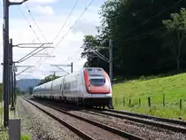 SBB - RE Bern - Biel mit einem ICN unterwegs bei Münchenbuchsee am 09.08.2014