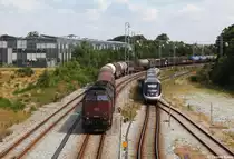 MZ 1453 mit Güterzug bei der Einfahrt in Esbjerg. 22.07.2014.