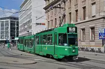 Be 4/6 S 662 auf der Linie 15 fährt zur provisorischen Haltestelle am Aeschenplatz. Die Aufnahme stammt vom 18.08.2014.