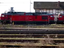 Seitenansicht der 298 100-9 am 30.03.2008 in Nordhausen. Lange Vergangenheit, die Lok wurde noch im selben Jahr z-gestellt und steht inzwischen bei Alstom in Stendal abgestellt