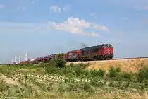 MZ 1453 mit Güterzug am 24.07.2014 bei Bramming.