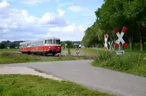 Freizeitverkehr auf der Schwäbischen Alb - die Radwandershuttle der SAB am 24. August 2014:

VS 14 und VT 5 verlassen als RB 167 nach Schelklingen Münsingen.