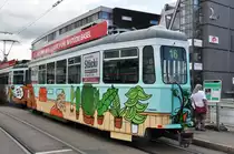 B 1473 S mit der Graffiti Werbung für H&M Home an der provisorischen Endstation der Linie 16. Die Aufnahme stammt vom 16.08.2014.