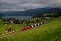 460 012-8 mit dem IC 988 (Interlaken Ost - Basel SBB) bei Faulensee am 21.08.14