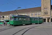 Be 4/6 639 auf der Linie 21 verlässt den Badischen Bahnhof. Die Aufnahme stammt vom 15.07.2014.
