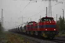 RHC DH720+DH 721 am 11.10.13 mit einem Kalkzug in Ratingen-Lintorf.