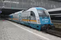 183 004-1 mit ALX 84106 von M�nchen Hbf nach Hof kurz vor der Ausfahrt im Hbf M�nchen.03.09.2014