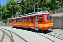 BVB BDeh 2/4 24 abgestellt beim Bahnhof Villars-sur-Ollon, 03.07.2014.