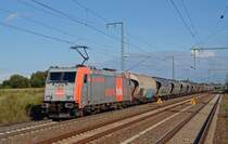 185 583 rollte mit einem Silozug am 24.08.14 durch Rodleben Richtung Magdeburg.