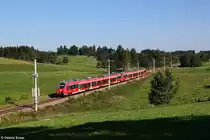 2442 204 und ein weiterer als RB 5413 am 17.08.2014 bei Uffing.