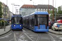 MVG GT6N 2138 und Stadler Variobahn 2315 am 14.08.14 in München 