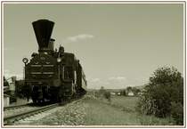 146 Jahre alt, und st�ndig im Einsatz. 671 am 30.6.2006 mit ihrem SPz 8531 kurz vor der Durchfahrt in Frauental a.d. Lassnitz.
