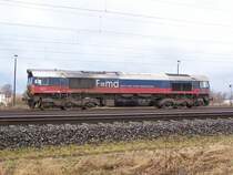 Eine Diesellok der Class 66 abgestellt in Brandenburg Hbf am 05.01.2007.
