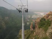 Die Seilbahn vom Hexentanzplatz nach Thale am 16.09.2014.