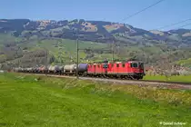 Re 4/4 11284 und 11250 am 25.04.13 in Steinen