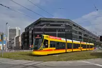 Be 6/10 Tango 156 auf der Linie 11 fährt zur provisorischen Endstation beim Bahnhof St. Johann. Die Aufnahme stammt vom 14.09.2014.