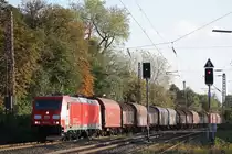 DB 185 402 am 24.10.13 mit einem Stahlzug in Ratingen-Lintorf.