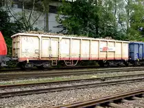 Eanos 31815380005-3; ist mit Rüben vollbeladen, und wartet in Ried mit GZ75829 auf den Abtransport in Richtung Tulln; 140925