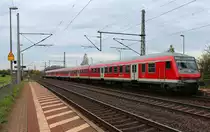 Die RB 16312 verlässt am 10.10.2014 den Haltepunkt Seebergen nach Eisenach, wegen Bauarbeiten verkehrt dieser Zug nur bis Wutha.