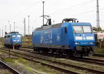 Am  10.10.2014  standen die 140 041-5 und die 145 030-7 von der Press in Stendal .