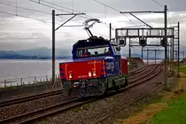 Doppelt gegrüsst hält besser,einen lieben Gruss zurück!!,kommt die Eem 923 024-4 bei Wädenswil vorbei.Bild vom 10.10.2014