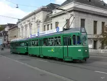 BVB - Be 4/4 459 mit Beiwagen unterwegs auf der Linie 15 in der Stadt Basel am 20.09.2014