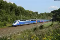 4729 (310 057) als TGV 9572 (Stuttgart-Paris) beim Saubuckel-Tunnel bei Illingen, 07.09.2014.