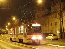 EVAG 520 während einer Nachtsonderfahrt der Erfurter Nahverkehrsfreunde, am 16.03.2014 in der Walter Cropius Straße.