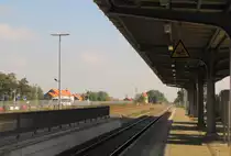 Der Bahnsteig 1 am 17.09.2014 in Wernigerode.