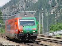 SBB Re 460 062-3 (Werbelok Reka-Rail) am 07.06.2003 bei G�schenen
