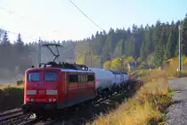 151 129-4 DB Schenker als Schublok bei Steinbach am 24.10.2014.