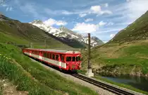 Furka Oberalp Bahn nach dem Oberalpsee Richtung Andermatt.
19. Juni 2008