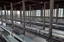 Kompromisslos modern: die neue - inzwischen auch schon über zwanzig Jahre alte - Haupthalle von  Madrid Puerta de Atocha . 26.9.2014