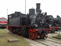 Mecklenburg/Vorpommern`s älteste Regelspurdampflok:91 134 im Eisenbahnmuseum Schwerin am 03.Oktober 2014.