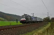 ES 64 U2-008 (182 508) ist am 28.10.14 bei Hermannspiegel zu sehen.