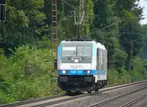 RurtalBahn 186 110 (91 80 6186 110-3) met Werbung  Railmagazine . Bahnubergang Sonsfeld, Haldern bei Rees 11-09-2013.