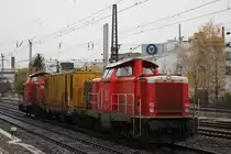 DB Services 212 034 mit Putzzug und DB Services 212 317 am 10.11.13 in M�nchen-Heimeranplatz.