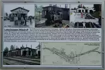 Diese Tafel informiert über den Lokschuppen in Wilsdruff einst und jetzt; 02.10.2014
