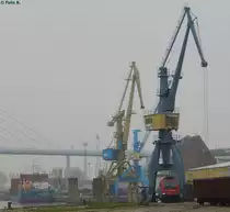 482 094-4 unter einem Kran im Stralsunder Hafen am 29.10.2014