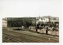 Blick auf das BW Dillingen Saar mit 78er und 50er, sowie der etwas versteckten Kö I irgendwann vor 1968.
Foto: Heinrich Heisel, Sammlung: Bender