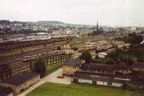 Vom Wasserturm,der blick auf die ehemalige Bekohlung von Anlage 2 zahlreiche 220er sind dort 1994 abgestellt